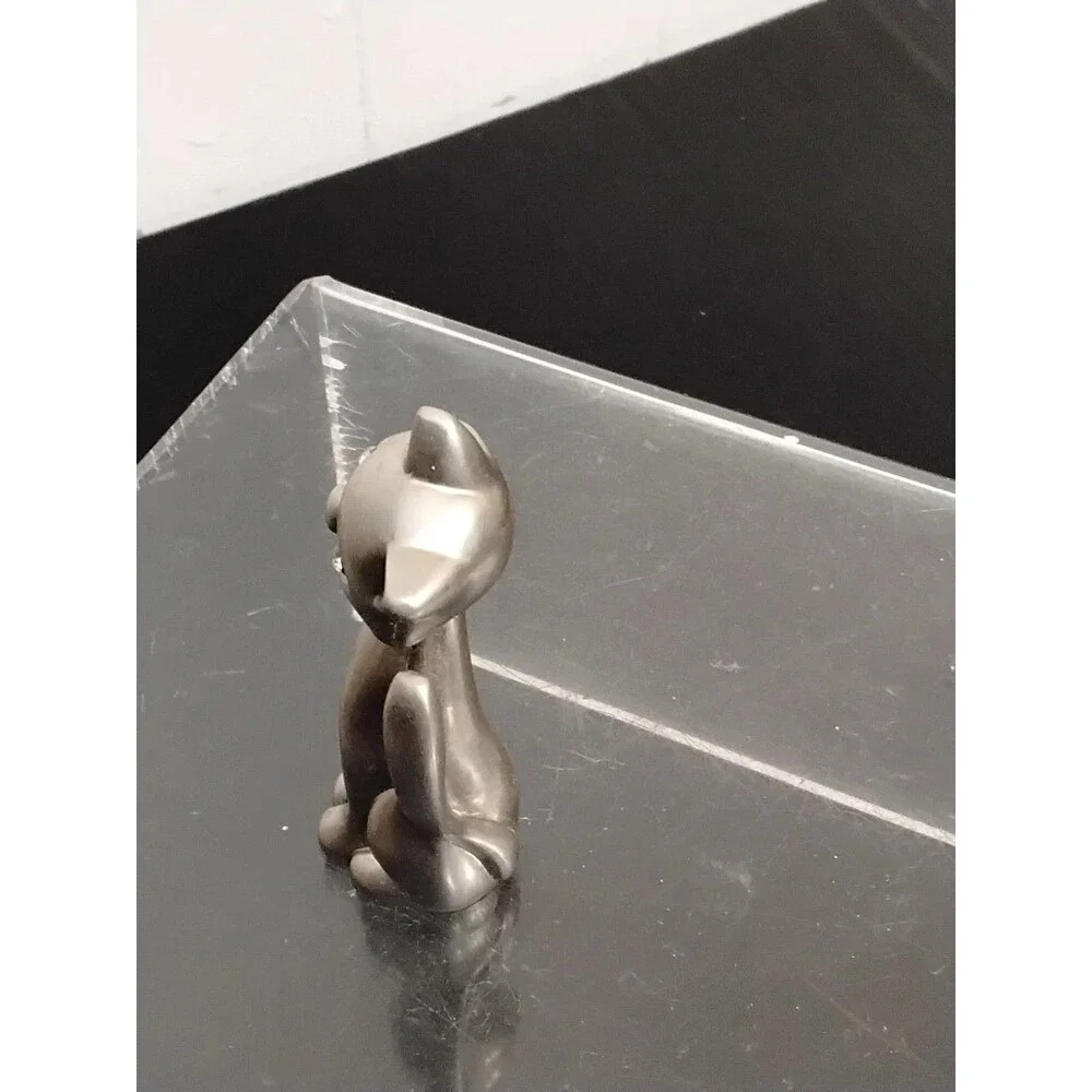 Pewter Long Tail Ring Holder Cat